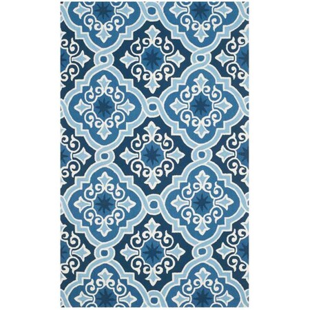 Safavieh Four Seasons Hand Hooked Rectangle Rug- Navy - Blue- 3 ft. 6 in. x 5 ft. 6 in. FRS231B-4